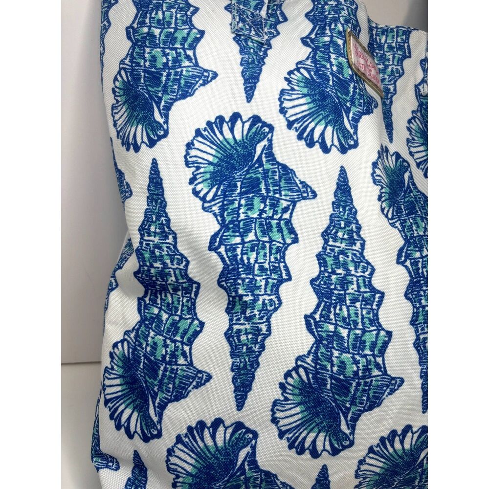 Lilly Pulitzer Seashell Large Tote Shoulder Bag Womens White Blue Desigen - Picture 7 of 10